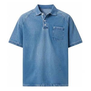 Chemises polo pour hommes, t-shirts à manches courtes, style vintage décontracté, lavées, avec poche, en coton léger et confortable - Product Image 3