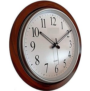 <b>Wooden</b> <b>Wall</b> <b>Clock</b>, 12 Inch, Round, Brown, Battery Powered, Vintage Style, for Home & Office Decor - Product Image 3
