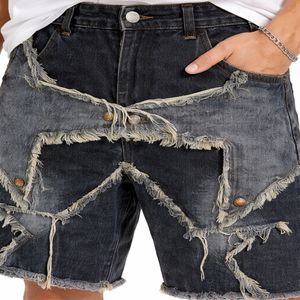 Pantalones Cortos de Mezclilla para Hombre, Lavado Claro, Corte Recto, Cintura Media, Tejido Transpirable, Secado Rápido, Estilo Vintage Urbano - Product Image 5