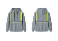 Sweat à capuche gris haute visibilité pour homme, respirant, séchage rapide, anti-rétrécissement, grande taille, avec bandes réfléchissantes, vêtement de travail de sécurité