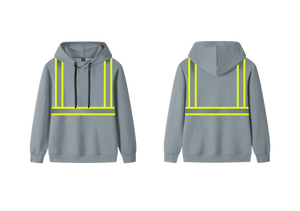 Sudadera con Capucha Personalizada para Hombre, Gris, de Alta Visibilidad, Transpirable, de Secado Rápido, Antiencogimiento, Talla Grande, con Rayas Reflectantes, Ropa de Trabajo de Seguridad, de Algodón - Product Image 3