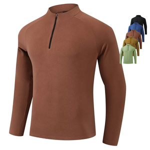 Camiseta Deportiva Personalizada OEM para Hombre con Cierre de Cremallera de un Cuarto |   Sudadera Deportiva Elástica de Manga Larga |   Ropa Deportiva para Golf, Gimnasio, Running y Fitness - Product Image 2