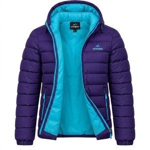 Veste matelassée à capuche pour homme, couleur violette, chaude, imperméable, légère, pour l'hiver et les activités de plein air, One Apex - Product Image 3