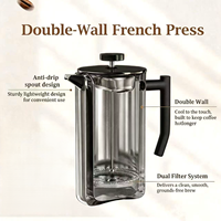 Cafetière à piston Lifestyle en acier inoxydable à double paroi isolée