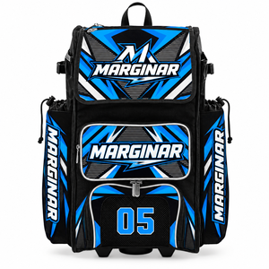 Custom Polyester Baseball Player <b>Travel</b> <b>Bag</b> Convertible Shoulder Carryall <b>with</b> Roller <b>Wheels</b> Lightweight Team Equipment Luggage - Product Image 6