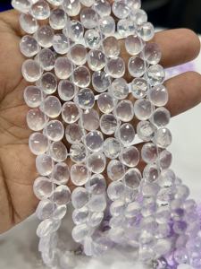 Cuentas de Cuarzo Natural AAA en Forma de Corazón Facetado, Tamaño Aprox. 6-7mm Cadena de 8 Pulgadas - Product Image 2