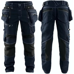 Construction Clothing Cargo Trousers Multi Functional <b>Tool</b> Stretch Durable Workwear Work Pants for Men <b>Mechanic</b> Clothes <b>Set</b> Logo - Product Image 2
