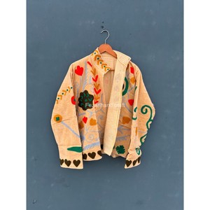 Chaquetas Casuales para Mujer, Chaqueta con Bordado Uzbeko, Chaqueta Estilo Boho Chic, Chaqueta Corta Unisex con Dos Bolsillos Laterales - Product Image 5