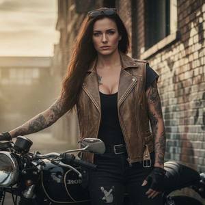 Chaleco de cuero para mujer, chaleco sin mangas personalizado para mujer, chaleco para chicas, Lederweste Damen - Product Image 2