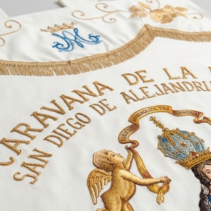 Bandera Decorativa Vintage de Seda Bordada con Flecos para Eventos, Pancarta Personalizada para Exhibición - Product Image 5