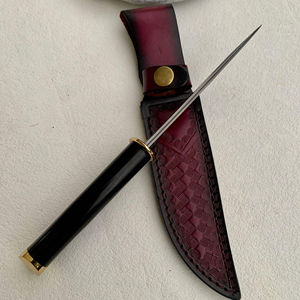 มีดพับอุตสาหกรรมสำหรับตั้งแคมป์  แบบกดปุ่ม  สแตนเลส  พร้อมปลอกหนัง  OEM ปรับแต่งได้  ใบมีดหยัก  รับประกัน 3 ปี - Product Image 2