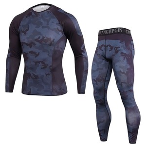 Conjunto de compresión para hombre, última moda, transpirable, suave, para entrenamiento y yoga. - Product Image 1
