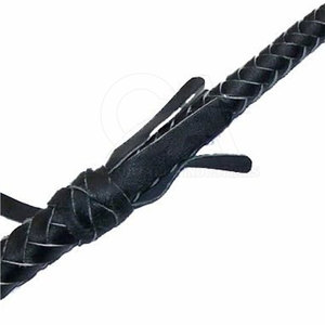 Fouet d'équitation avec manche durable et attache en cuir, fouet de compétition pour le dressage et le saut d'obstacles en cuir PU - Product Image 4
