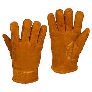 Gants de travail et de conduite en cuir de vachette pleine fleur de haute qualité, avec bande élastique, logo personnalisé, anti-boulochage, compatibles écran tactile, taille OEM - Product Image 1