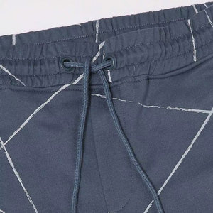 Men Blue Geometric Print Bermuda Shorts <b>Mid</b> Waist Drawstring Casual Style With Pockets Quick Dry Fabric - Product Image 5