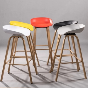 High Back <b>Adjustable</b> PU Leather Bar Chair Brown White Color Counter <b>Height</b> <b>Stool</b> Metal Base Contemporary Design Commercial Use - Product Image 3