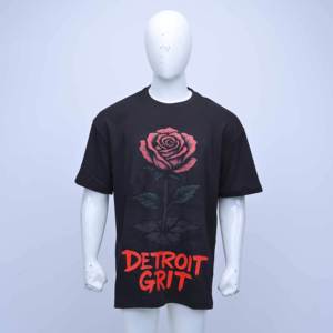 เสื้อยืดลำลองสีดำพิมพ์ลายกุหลาบผ้าฝ้ายพรีเมียมสำหรับผู้ชายคุณภาพสูงขายส่งพร้อมโลโก้สั่งทำจากผู้ผลิตเสื้อผ้าสตรีทแวร์ - Product Image 1