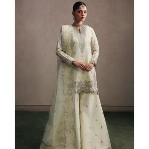 Conjunto de Fiesta de Diseñador: Top, Sharara y Palazzo con Dupatta, Traje Étnico Bordado de Lujo para Boda y Festividades para Mujer - Product Image 1