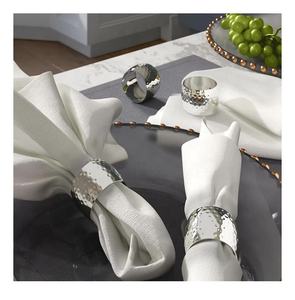 Anillo para Servilletas con Acabado Niquelado y Martillado a Mano, Decoración para Bodas, Anillo Redondo de Metal para Servilletas para Hogares, Hoteles y Restaurantes - Product Image 1