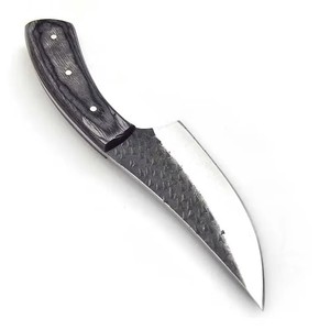 Couteau de chasse et de dépecage artisanal en acier au carbone Ahmad, manche en bois, lame à pointe tombante, bord droit, qualité industrielle, 9 pouces - Product Image 6