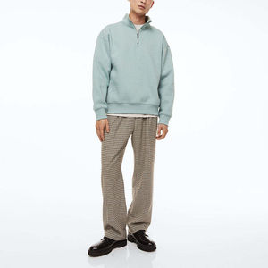 Plus Size <b>Men's</b> Polyester Cotton Blend Pullover Half Zip Sweatshirts Drop Shoulder Fleece Lined Breathable <b>Men's</b> Wear Sweatshirt - Product Image 6