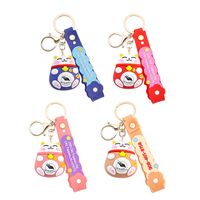 Porte-clés personnalisé en PVC et caoutchouc, logo et couleur sur mesure, design libre, emballage carton durable avec carte de support pour usage promotionnel