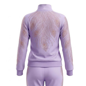 Conjunto Deportivo Urbano para Mujer con Chaqueta con Pedrería y Pantalones Jogger, Conjunto de Chaqueta Brillante y Pantalones Jogger - Product Image 6