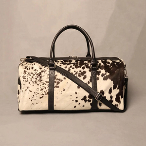 Bolsa de Viaje de Cuero Vacuno con Cierre de Cremallera, Bolsa de Fin de Semana, Diseño Duradero - Product Image 2