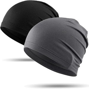 Unisex Black Knitted Beanie Hat Breathable Waterproof Spandex Polyester Sports Casual <b>Winter</b> <b>Cap</b> 56-58CM Solid Color - Product Image 3