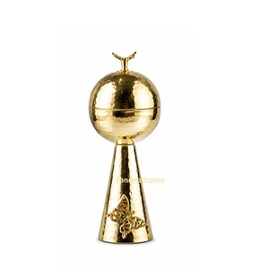 Handmade Metal Incense <b>Burner</b> with Gold Butterfly Design Arabic Inspired Long-lasting Aromatic All-Season Use - Product Image 1