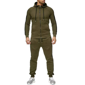 Ensembles de survêtements en polyester et élasthanne de haute qualité, vêtements de sport unis pour l'automne, ensembles de survêtements pour hommes en 2 pièces - Product Image 4