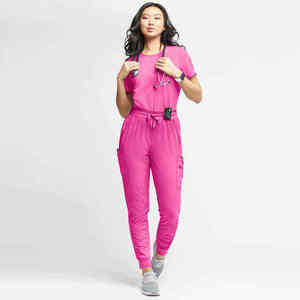 Wholesale Medical Uniforms Jogger <b>Scrub</b> Set Women Custom Logo Hospital <b>Scrubs</b> Slim Fit Nursing Stretch Dental Clinic Wear Suit - Product Image 3
