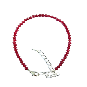 Super Quality AAA-Grade Carved Natural Crystal <b>Bracelet</b> with Red garnet anklet lastic Beads Gemstone Crafts - Product Image 4