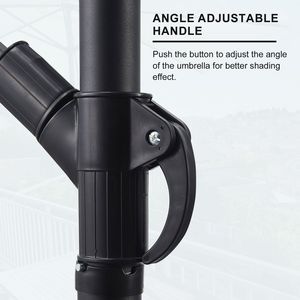 Ombrellone Classico da Esterno da 3 Metri con Protezione UV, Impermeabile, Bordeaux, con Base a Croce per Patio e Giardino - Product Image 4