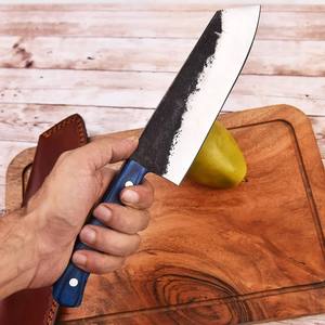 Couteau de chef professionnel en acier au carbone pour la cuisine à domicile et les restaurants, avec manche en bois, fournisseur OEM en gros - Product Image 5