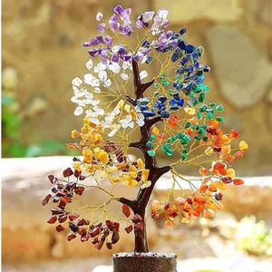 Arbre de Vie 7 Chakras Naturel Fait Main avec 300 Perles en Pierres Précieuses et Cristaux, Décoration en Fil Métallique, Cadeau de Guérison - Product Image 5