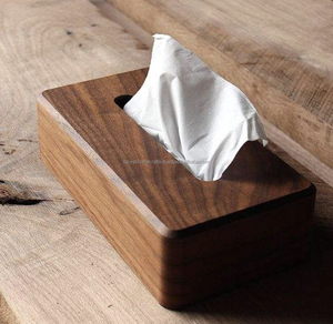 Classic Black <b>Walnut</b> Tissue Box Cover Slide-out Bottom Eco Friendly Natural Wood Desktop Facial Tissue Holder Tayyab Handicraft - Product Image 2
