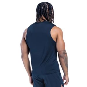 Mens <b>Navy</b> Blue Sleeveless Tank <b>Top</b> Custom SHOUKAT Printed Logos Gym Fitness Bodybuilding Training Workout Sportswear Athletic - Product Image 6