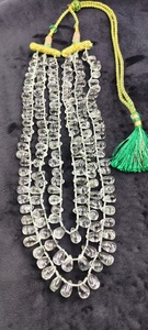 Natural Green Amethyst Smooth Pear Drops Multi Strand <b>Necklace</b> Handmade Bezel Setting Gemstone <b>Statement</b> Jewelry Wholesale Beads - Product Image 5