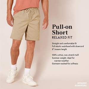Shorts de marche pour hommes, coupe décontractée, taille élastique, en tissu peigné polyester/coton, écologiques et respirants - Product Image 2