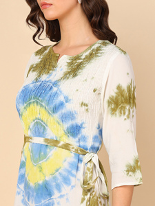 Robe évasée trapèze en rayonne tie & dye pour femme, séchage rapide, idéale pour l'été, les fêtes, le style de vie moderne et le quotidien – Meilleur prix fournisseur - Product Image 3