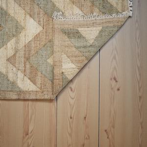 Tapis en jute abstrait moderne fait main, tissage plat en fibres naturelles, écologique, pour salon - Product Image 5