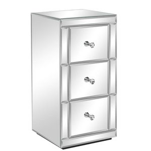 FCH Silver <b>Mirrored</b> Nightstand <b>Side</b>/End <b>Table</b> for Living Room Bedroom Use - Product Image 2