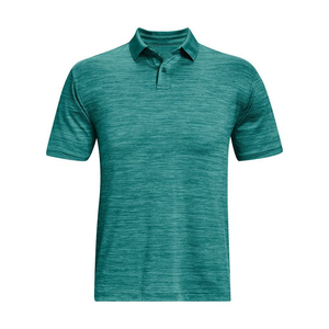 Polo à manches courtes vert pour homme, tricoté, séchage rapide, motif uni, coupe classique - Product Image 1