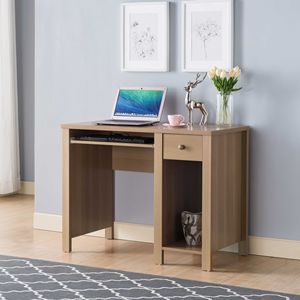 Compacto 39 "W Home Office Student Escritorio Un cajón Perilla de madera Marrón topo oscuro Escritura Laptop Escritorio Computadora Escritorio Cajón para teclado - Product Image 1