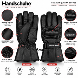 Gants de moto classiques haut de gamme en cuir respirant avec écran tactile pour l'aventure en montagne, le motocross et la course - Product Image 4