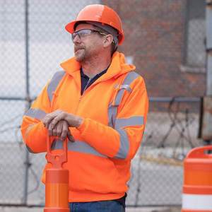 <b>Hi</b> <b>Vis</b> Hoodies With Pockets Polyester Fleece <b>Orange</b> Color <b>Hi</b> <b>Vis</b> <b>Hoodie</b> Reflective High Visibility Hoody - Product Image 2