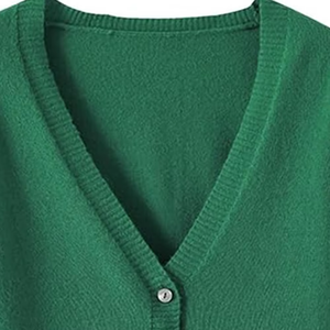 Latest Design Casual Long V Neck Breathable Heavyweight Solid Plain Custom Color Logo Long Knitted <b>Cardigan</b> For Women - Product Image 4