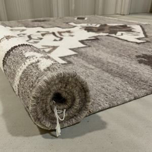 Alfombra Kilim de Lana Auténtica Tejida a Mano con Diseño Abstracto Moderno, Ecológica y Hecha a Mano para Sala de Estar - Product Image 1