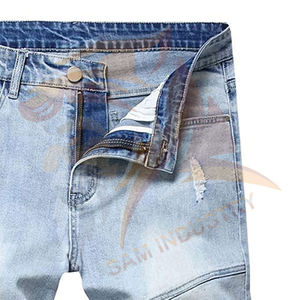 Shorts de Mezclilla Casuales de Corte Regular Personalizados al por Mayor para Hombre, Nuevo Estilo, Hechos a Medida, Color Sólido - Product Image 4